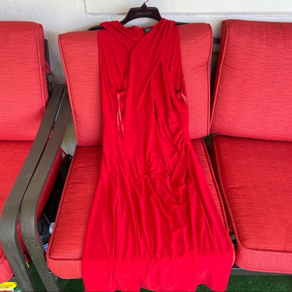 Brand New Lauren Red Criss Cross Dress size 12.